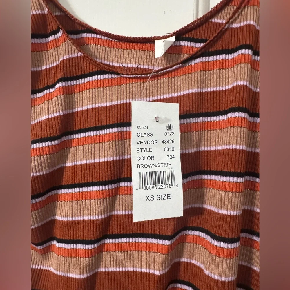 Striped Brown and Pink Top - Picture 2 of 2
